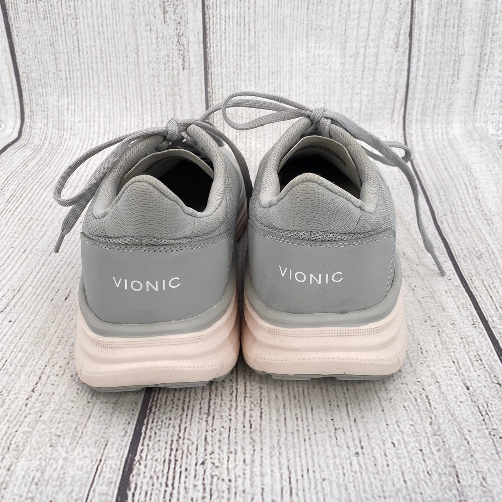 Vionic Walk Max Slip On Sneakers Womens 10 Grey Pink Orthotic Walking Shoes - Picture 5 of 8